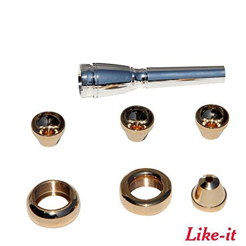 Like-It Brass Gold Silver Plated Bb and C key Trumpet Mouthpiece 3C 2C 2B 3B Trumpet Part - Image 3